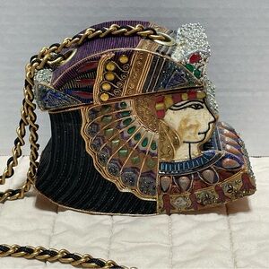 Rare Mary Frances Wood HandBag Jeweled And Beaded Egyptian Pharaoh